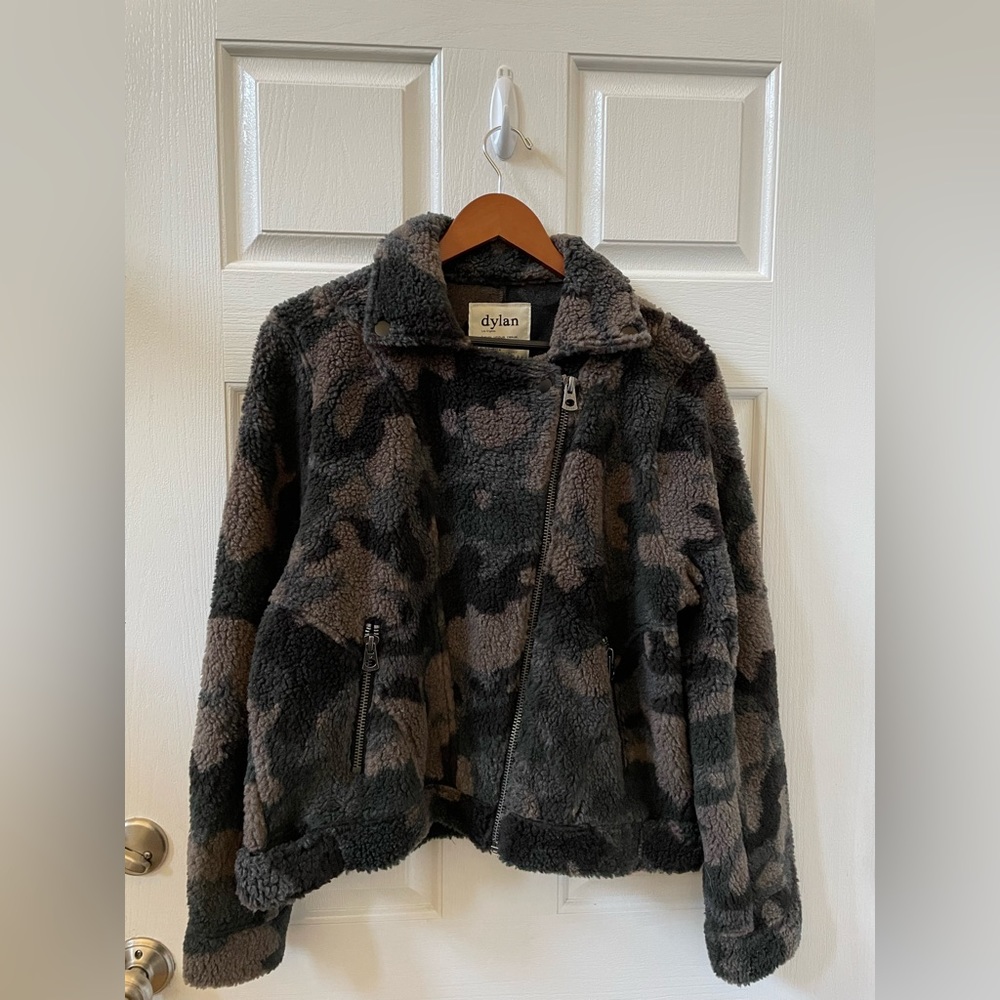 Dylan  Camo Moto Jacket Taupee/Black/Green/Gray  Size L